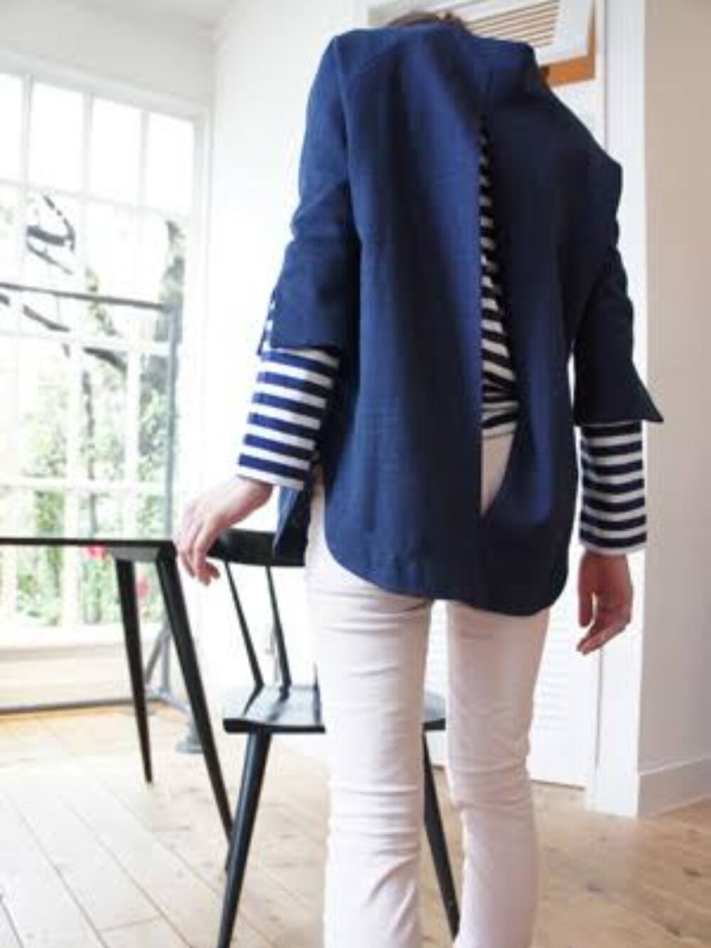 Studio Nicholson Titus Tunic Navy Open back shirt